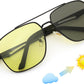 Black-yellow / 57 Millimeters | B0FLHWYSRV | FEISEDY Polarized Aviator Photochromic Sunglasses Men Women for Day and Night Driving Metal Frame B0172