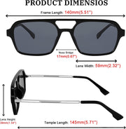 ÉÌƷͼƬ 73 | B0925V3NP4 | FEISEDY Vintage Square 70s Flat Aviator Sunglasses Women Men Metal Design Shades B2752