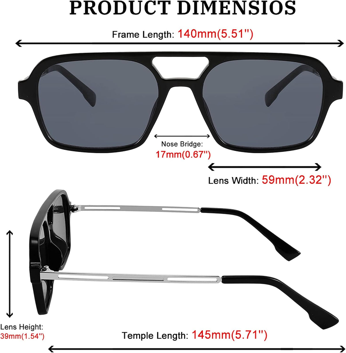 ÉÌƷͼƬ 73 | B0925V3NP4 | FEISEDY Vintage Square 70s Flat Aviator Sunglasses Women Men Metal Design Shades B2752
