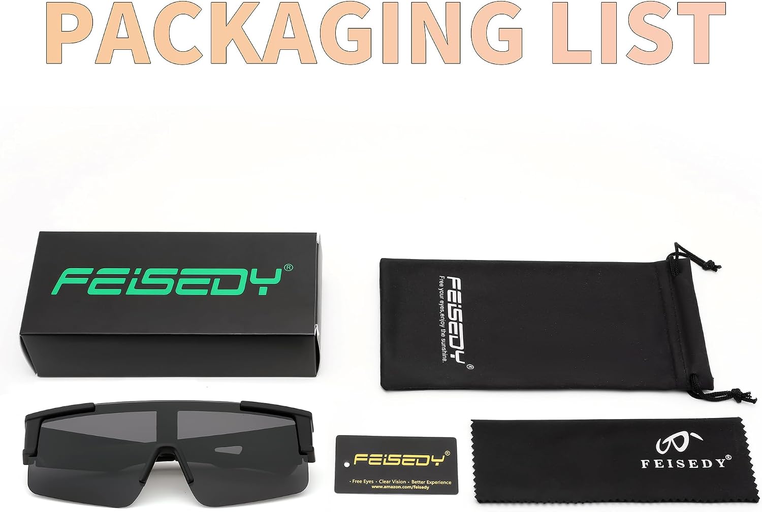 商品图片 12 | B0GGMHCCXG | FEISEDY Polarized Fit Over Glasses Sunglasses for Men Women, Sports Wrap Around for Driving Cycling Fishing B0382