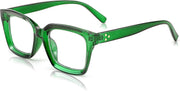 Transparent Green Frame / 50 Millimeters | B0CGX6PP7M | FEISEDY Glasses Frame Womens, Square Thick Eyeglasses Frame, Classic Eyewear for Men B2461