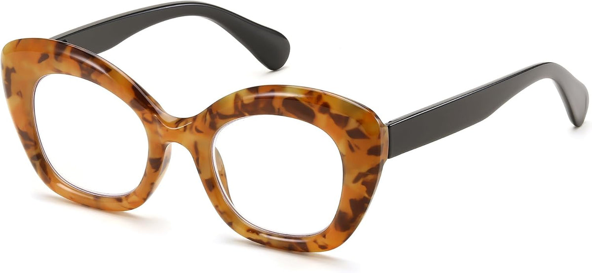 Tortoise / 3.0 x | B0D93W5W18 | FEISEDY Reading Glasses for Women Fashion Cat Eye Blue Light Blocking Glasses Anti- Glare Digital Eyestrain Readers B0139