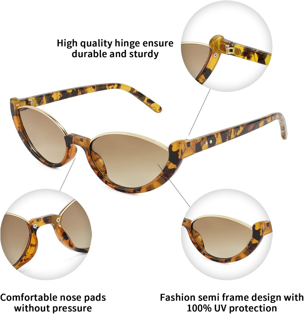 ÉÌƷͼƬ 22 | B09P86RSS8 | FEISEDY Fashion Small Cat Eye Sunglasses for Women Retro Trendy Cool Sun Glasses B2864
