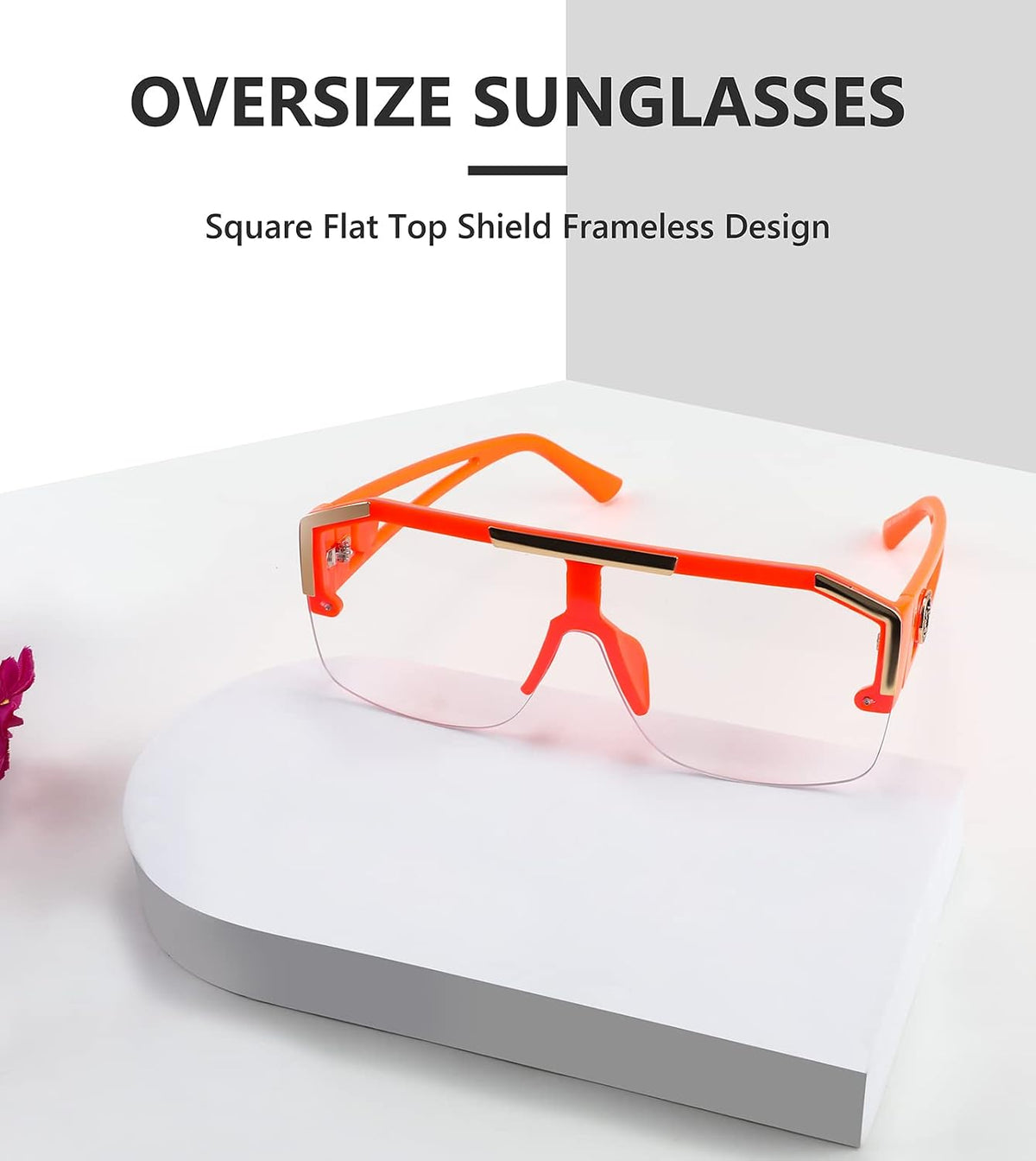 ÉÌƷͼƬ 87 | B09L4V27YS | FEISEDY Square Oversized Sunglasses for Men Women Flat Top B2765