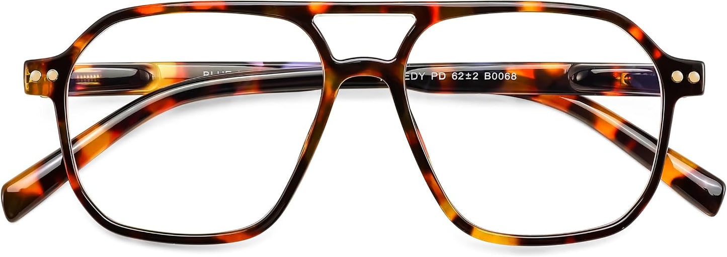 商品图片 16 | B0CNCZF5FL | FEISEDY Retro Aviator Reading Glasses Square Readers for Women Men B0068 | Spring Hinge, Blue Light Reading Glasses,Stylish reading glasses for men