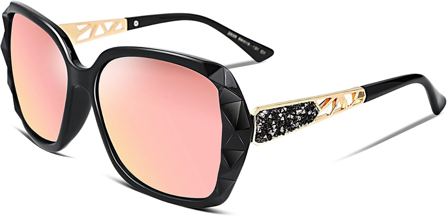 商品图片 10 | B079GT4RXH | FEISEDY Polarized Women Square Sunglasses Sparkling Composite Shiny Frame B2289