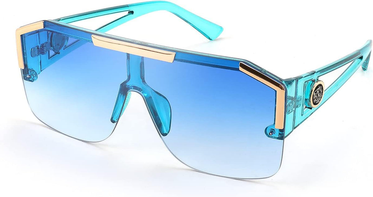 Light Blue / 73 Millimeters | B092DHLJSC | FEISEDY Square Oversized Sunglasses for Men Women Flat Top B2765