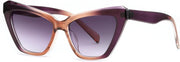 Purple / 54 Millimeters | B0CYZC428H | FEISEDY Retro Cat Eye Sunglasses for Women UV400 Protection Small Vintage Chic Shades B0132