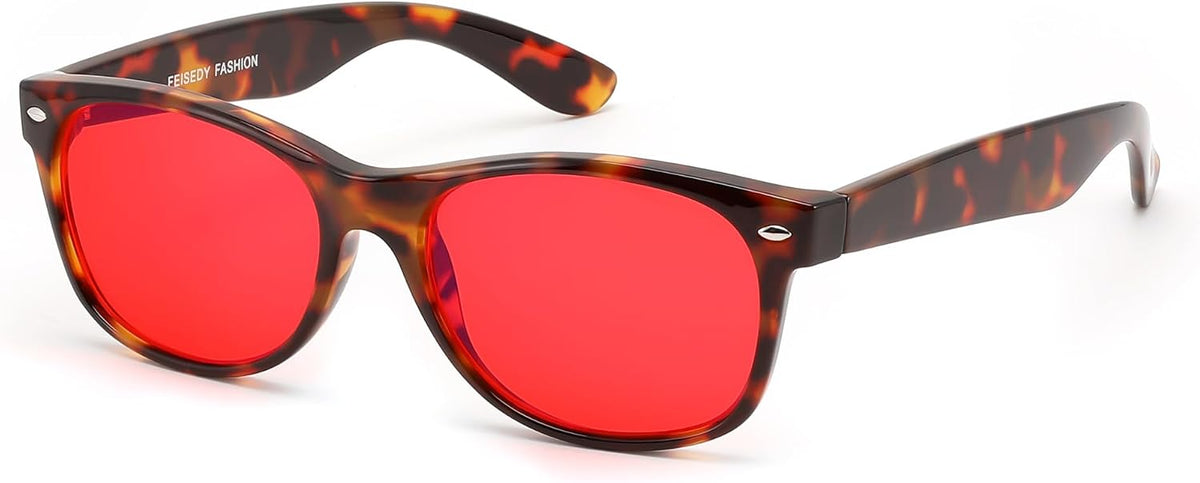 ÉÌƷͼƬ 19 | B0GK2PTMMH | FEISEDY Orange/Red Classic Blue Light Blocking Glasses for Women Men B0339