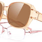 Transparent Tea Frame & Tea Lens / 59 Millimeters | B0CPJ8KFH7 | FEISEDY Fit Over Glasses Sunglasses Polarized for Women Sunglasses Over Prescription Glasses Oversized UV Protection B1114