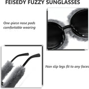 ÉÌƷͼƬ 63 | B09PN9V5N6 | FEISEDY Sunglasses Women Plush Fuzzy Soft Velvet Party Masquerade B2877
