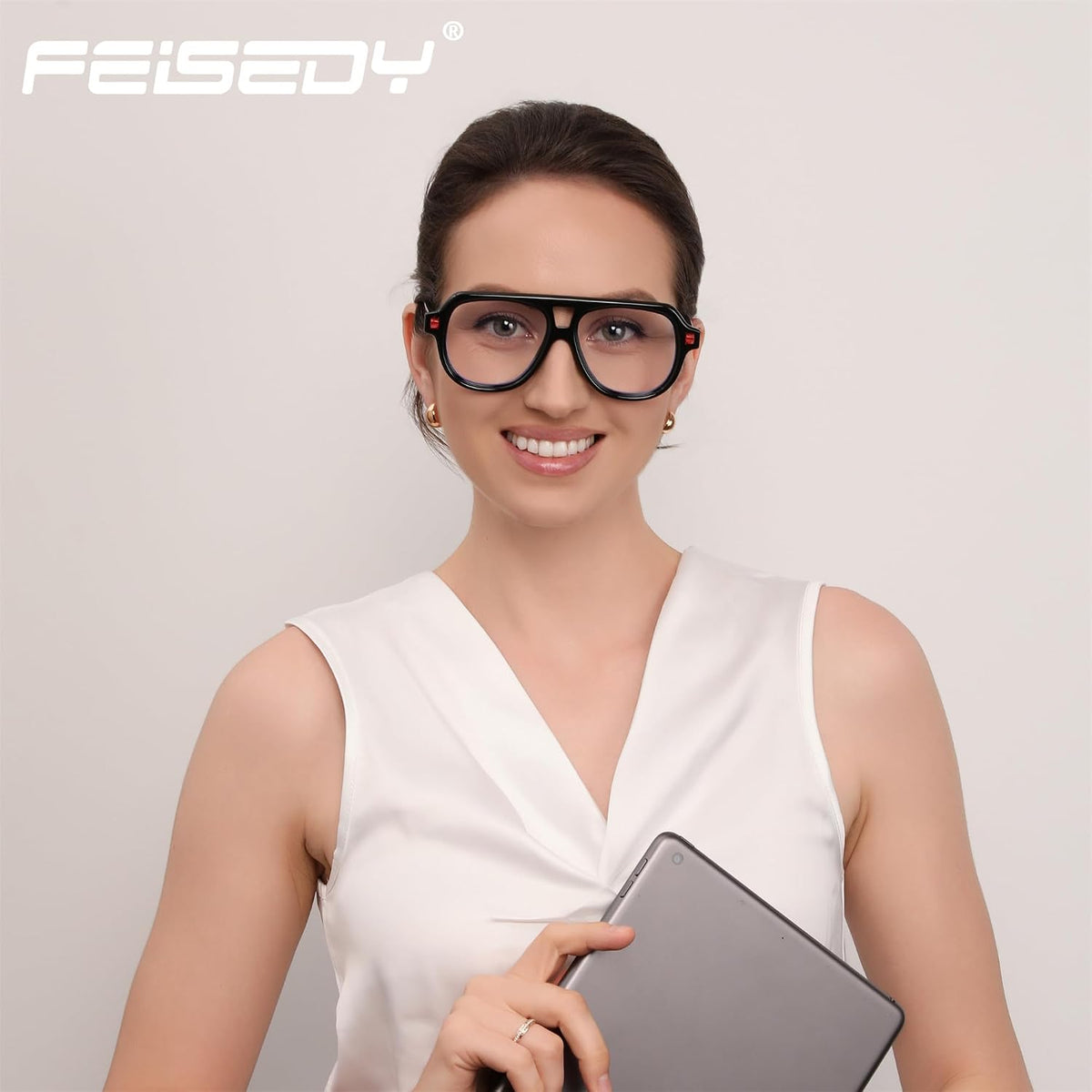 ÉÌƷͼƬ 18 | B0CFFB9X5W | FEISEDY Aviator Frame Glasses for Women Men Blue Light Blocking Glasses Anti Glare Computer Eyeglasses B0039