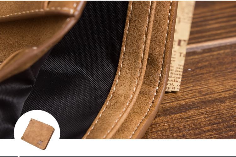 商品图片 5 | B0G5PVBT9P | Minimalist Wallet Money Clip for Men, Retro Brown Genuine Leather Slim Mens Wallet, Large Capacity Wallets