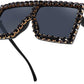 商品图片 3 | B096YZPRF2 | FEISEDY Oversized Sparkling Crystal Sunglasses Disco Diamond Flat Top Fashion Square Large Shades B2782