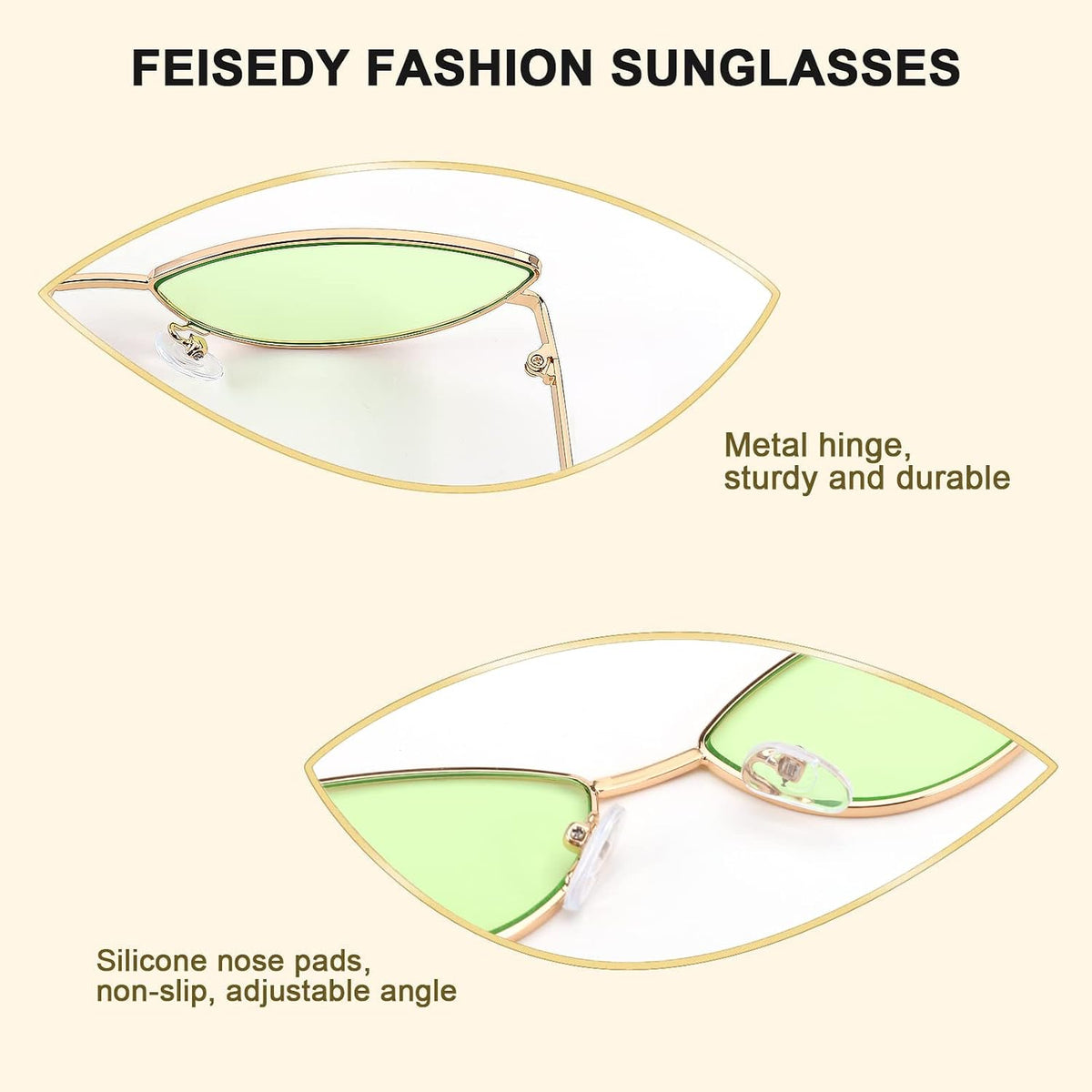 ÉÌƷͼƬ 79 | B0CNZ29R9R | FEISEDY Y2K Sunglasses for women Men Fashion Cateye Designer B2298
