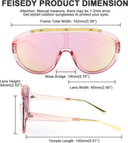 ÉÌƷͼƬ 59 | B085PPHWTZ | FEISEDY Retro Oversized Sunglasses Women Men One Piece Frame B2580