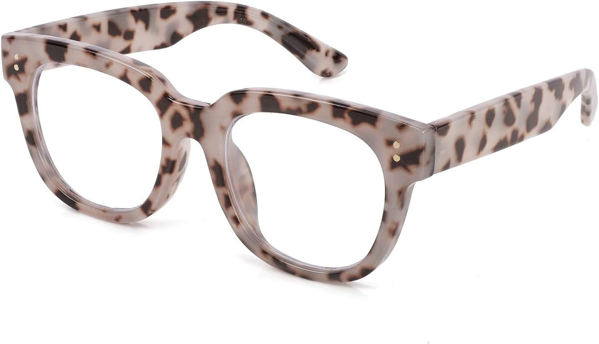 商品图片 18 | B08MFD4QG6 | FEISEDY Retro Square Anti Blue Light Blocking Glasses Women Thick Oversized Computer Eyeglasses Double Metal Studs B2689