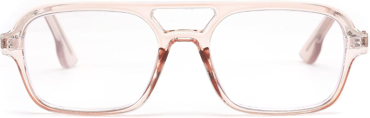 商品图片 9 | B0C65DXFMC | FEISEDY Retro Square Blue Light Blocking Reading Glasses for Women Men 70s Flat Aviator Glasses Anti-Fatigue Reader B2993
