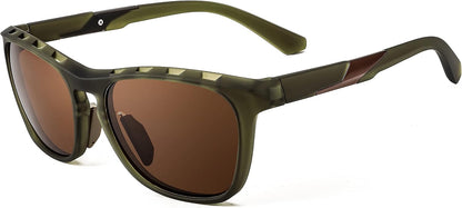 Matte Green | Tea Lens / 54 Millimeters | B0BMTKH1T7 | FEISEDY Polarized Sunglasses for Men,Lightweight TR90 Square Frame,Sports Fishing Golf UV400 Protection B2998