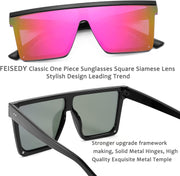 ÉÌƷͼƬ 5 | B09H6XXSDN | FEISEDY Oversized Sunglasses Mens Womens Flat Top Square Trendy Visor Shades UV400 B2470