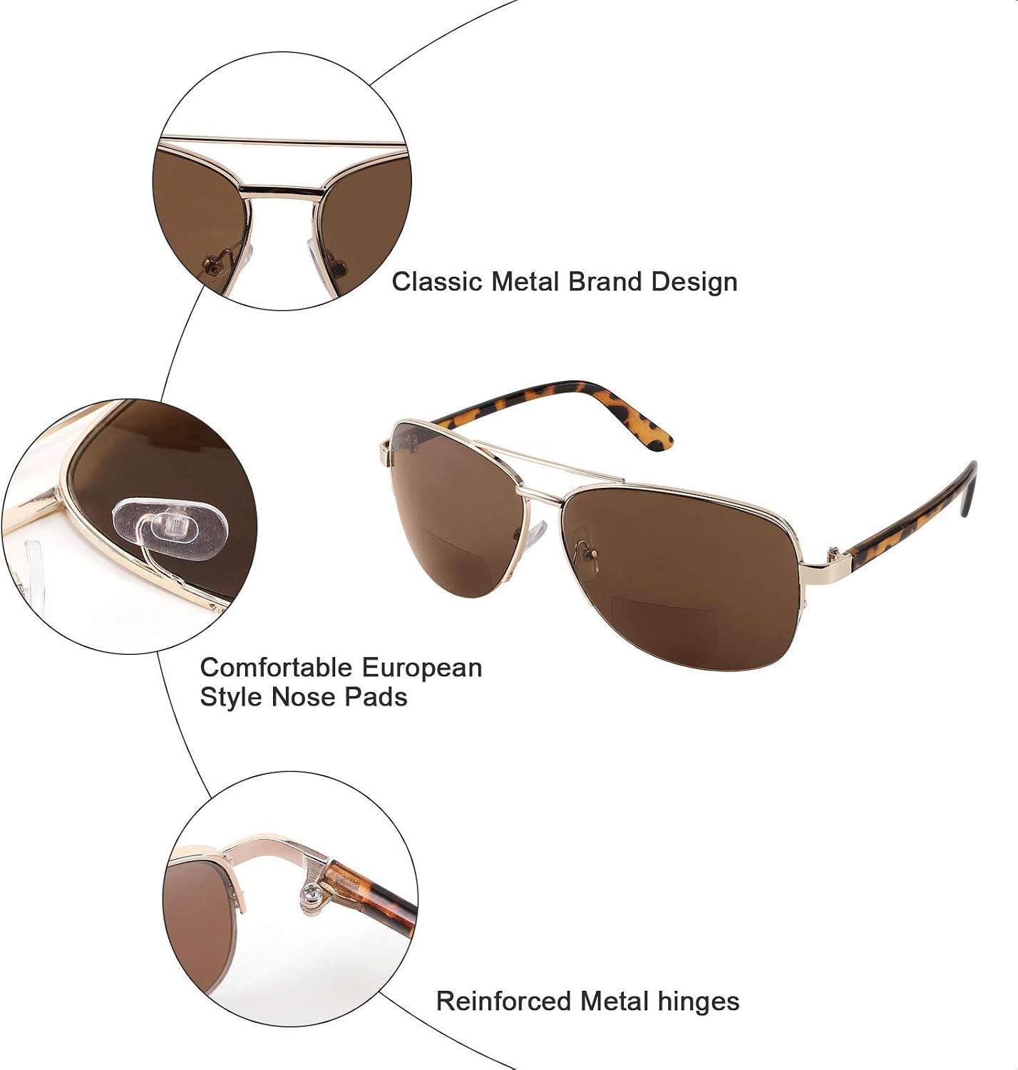 商品图片 12 | B08PDCKNN4 | FEISEDY Reader Sunglasses for Men Women Bifocal for Reading Under Sun Glasses B2718