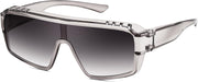 Grey / 71 Millimeters | B0FWBRS42Y | FEISEDY Oversized Square Fit Over Glasses Sunglasses for Men Women B0332