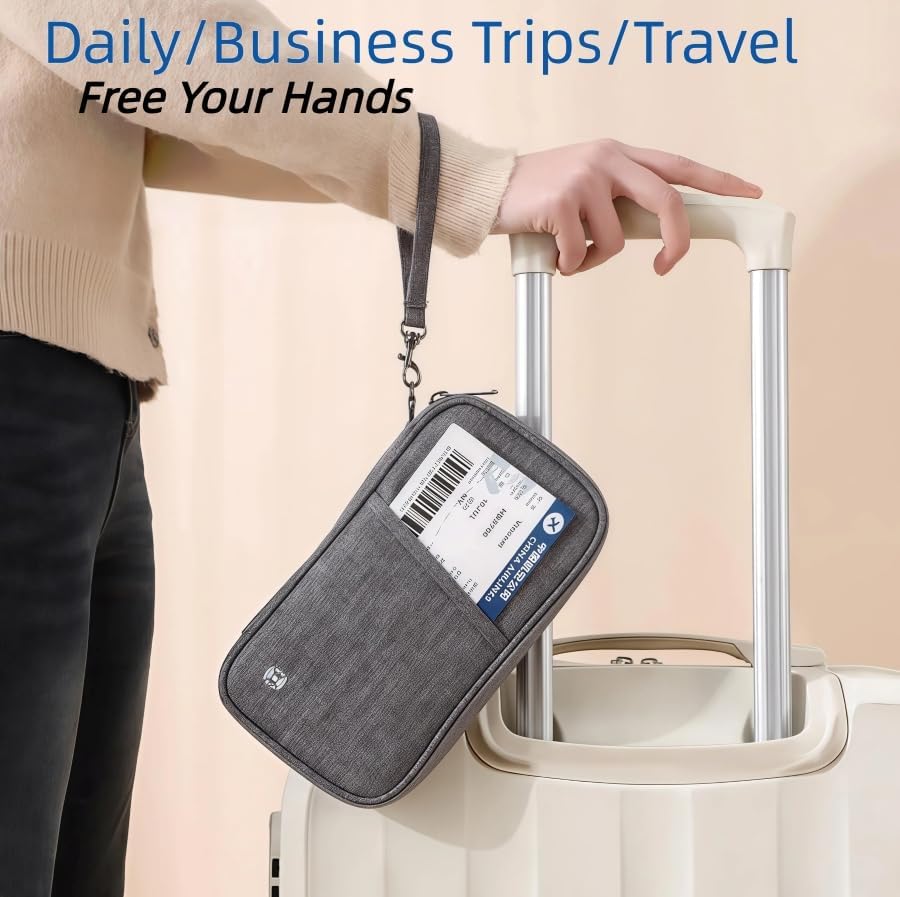 商品图片 9 | B0G91SM687 | Passport Holder for Travel Women Document Organizer RFID Blocking Passport Wallet Men Portable Case for ID Cards with Zipper