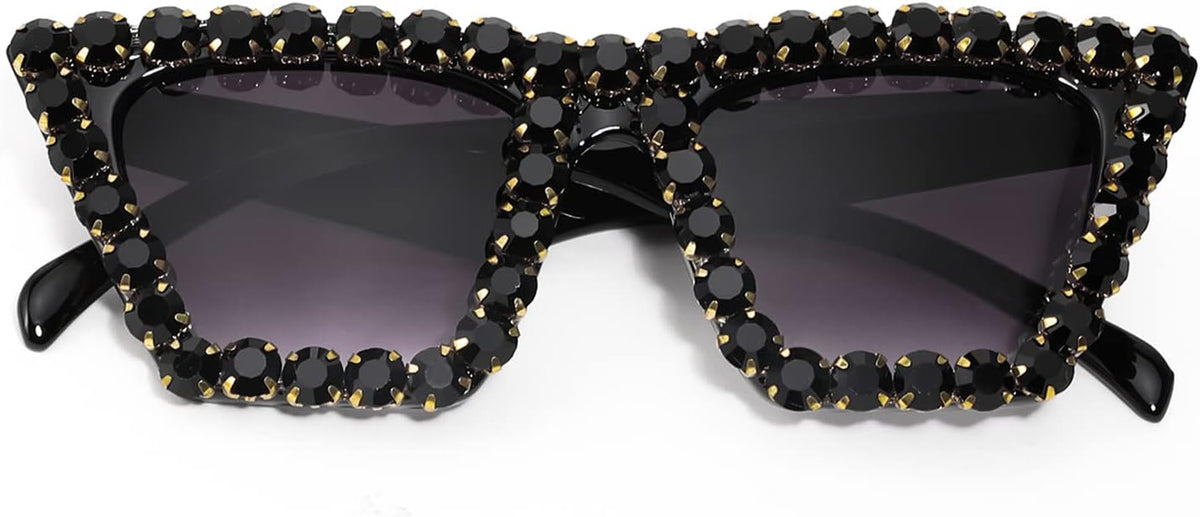 ÉÌƷͼƬ 21 | B09V7X56D4 | FEISEDY Women Crystal Square Cat Eye Sunglasses Sparkling Trendy Retro Cateye Sunglasses B2898