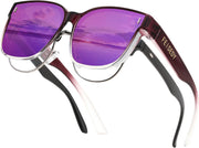 Gradual Purple Frame & Purple Mirror Lens / 64 Millimeters | B0FH61KLLY | FEISEDY Sunglasses That Fit Over Glasses for Women Men UV400 B0269