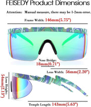 ÉÌƷͼƬ 82 | B096SD9GGG | FEISEDY Oversized Mirror Shield Sport 80s Sunglasses Ski Goggles Flat Top One Piece Futuristic Visor Women Men B2522