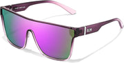 Gradual Purple Frame & Purple Mirror Lens / 62 Millimeters | B0G2GLGZKJ | FEISEDY Sunglasses for Women Men, Fashion Mirrored Single Lens Shades