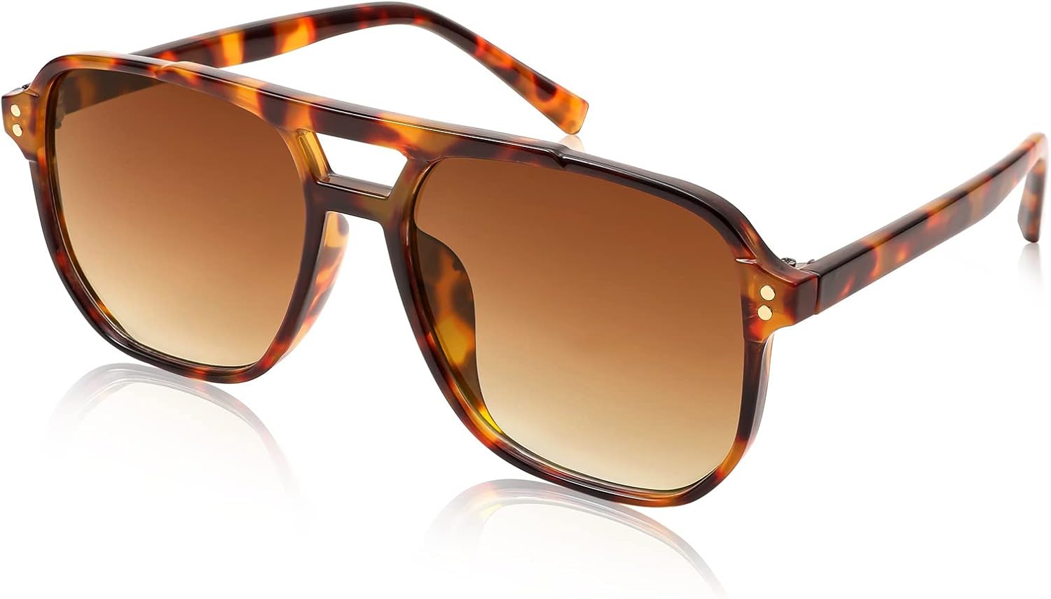 010 Tortoise Frame/Tea Gradient Lens / 57 Millimeters | B0B3XKHTR1 | FEISEDY Retro Square Aviator Sunglasses Women Men 70s Vintage Trendy Plastic Frame Sun Glasses B2835