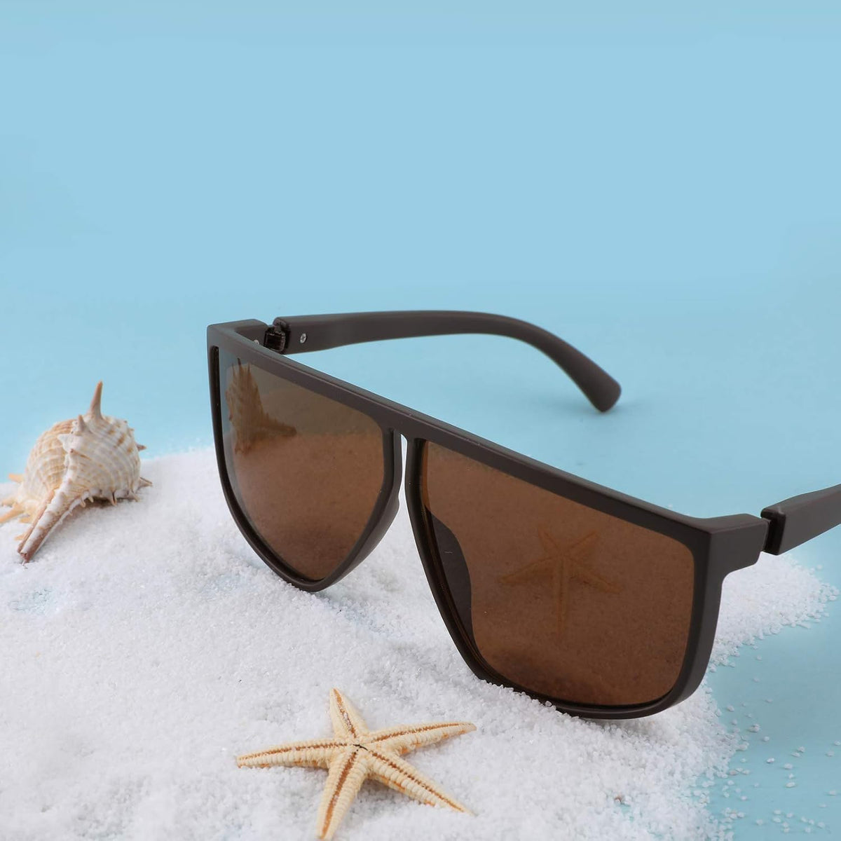 ÉÌƷͼƬ 3 | B08QMYV37G | FEISEDY Square Oversized Sunglasses for Women Men Flat Top Fashion Shades B2669