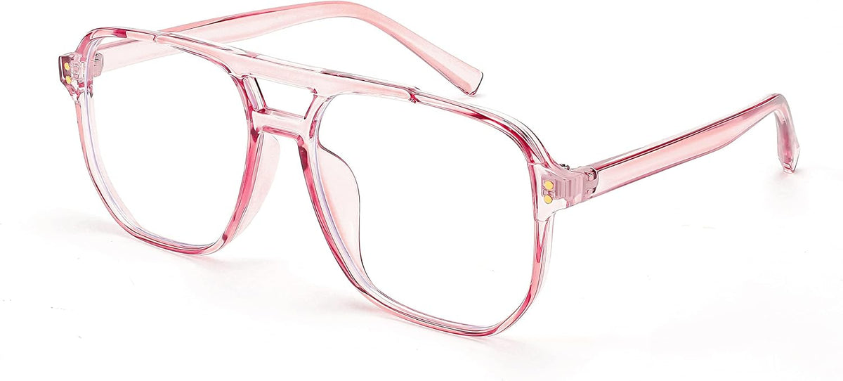 Transparent Pink Frame / 54 Millimeters | B09MRT398X | FEISEDY Blue Light Glasses for Women Men Oversized Pilot Lightweight B2866