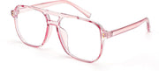 Transparent Pink Frame / 54 Millimeters | B09MRT398X | FEISEDY Blue Light Glasses for Women Men Oversized Pilot Lightweight B2866