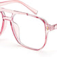 Transparent Pink Frame / 54 Millimeters | B09MRT398X | FEISEDY Blue Light Glasses for Women Men Oversized Pilot Lightweight B2866