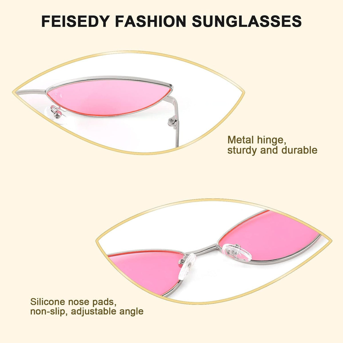 ÉÌƷͼƬ 7 | B0CNZ29R9R | FEISEDY Y2K Sunglasses for women Men Fashion Cateye Designer B2298