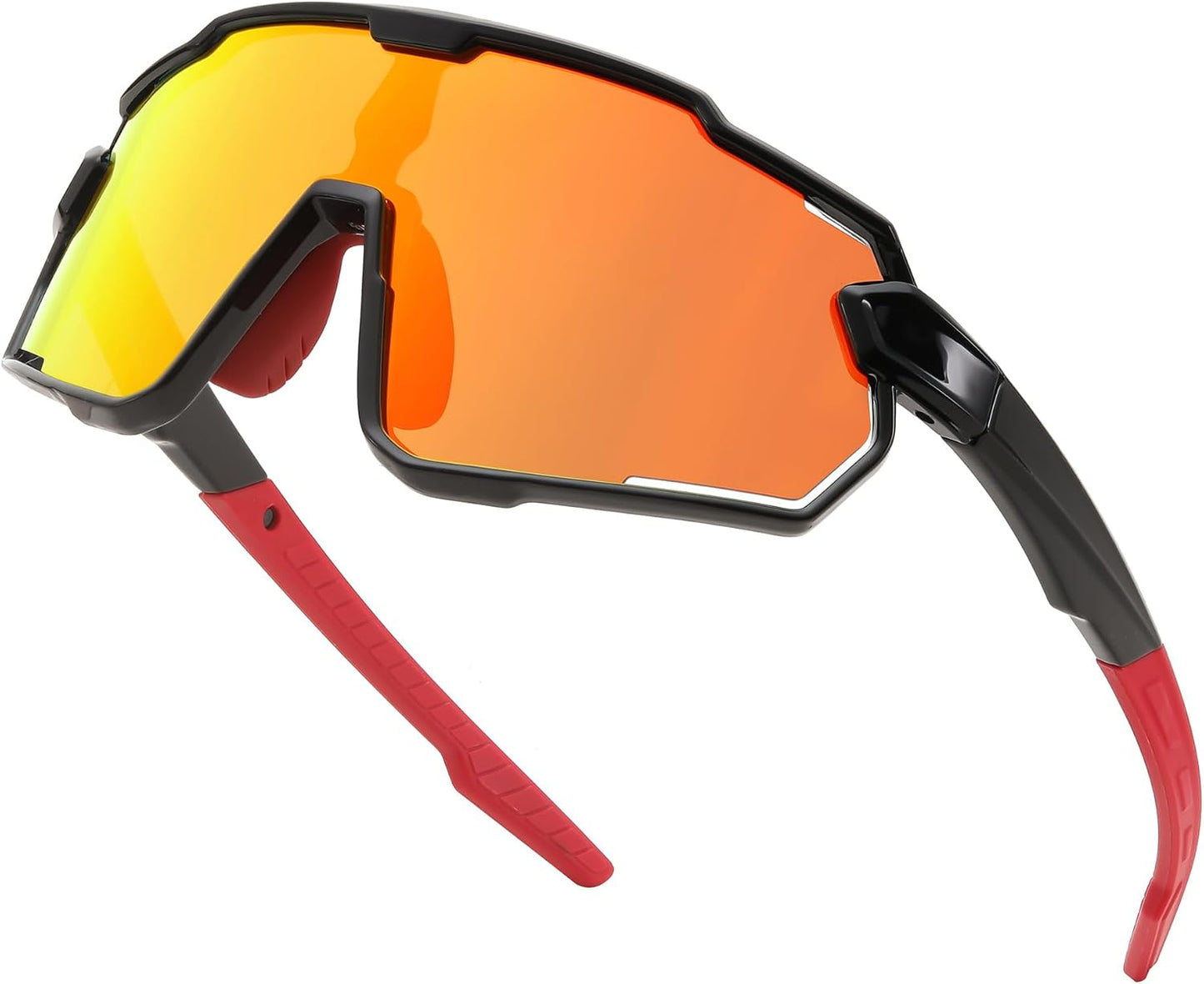 Black Frame Red Mirrored Lens / Small | B0D6XVZ1QC | FEISEDY Kids Teens Baseball Polarized Sunglasses Lightweight Frame UV400 Sports Cycling Shades for Boys Girls B0190