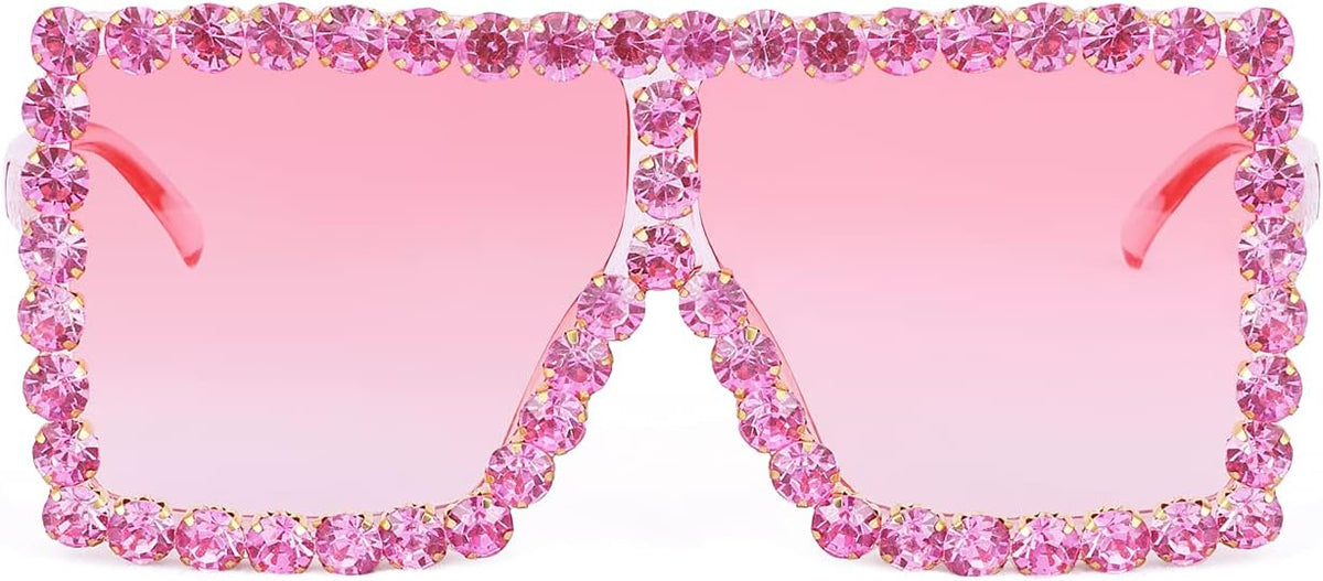 ÉÌƷͼƬ 31 | B096YZPRF2 | FEISEDY Oversized Sparkling Crystal Sunglasses Disco Diamond Flat Top Fashion Square Large Shades B2782