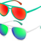 B Transparent Green/Red+white/Green 005f2 / 56 Millimeters | B0FY6F9QQ8 | FEISEDY Polarized Aviator Sunglasses for Men Women Trendy Sports B0324 | 100% UV400 protection, HD TAC lenses, Lightweight & durable, Driving, Hiking, Fishing, 50% recycled materials