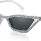 004 White / Grey Lens / 53 Millimeters | B0B62JKMS1 | FEISEDY Small Cat Eye Sunglasses Vintage Square Shade Women Eyewear B2291