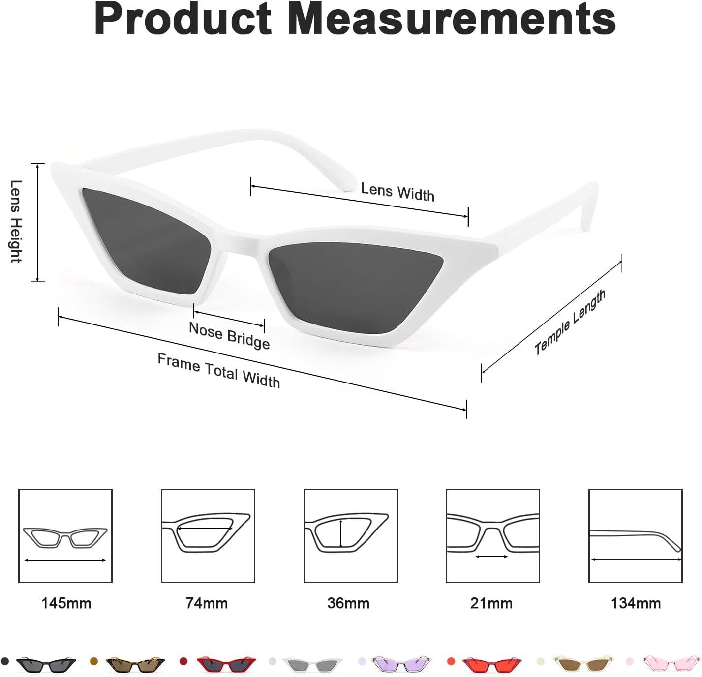 商品图片 35 | B079KYQYT3 | FEISEDY Small Cat Eye Sunglasses Vintage Square Shade Women Eyewear B2291