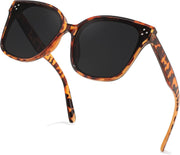 Leopard Frame Grey Lens / 63 Millimeters | B08CTX8X89 | FEISEDY Oversized Polarized Sunglasses - UV400 Protection, Square Fashion Sun Glasses for Outdoor & Daily B2600