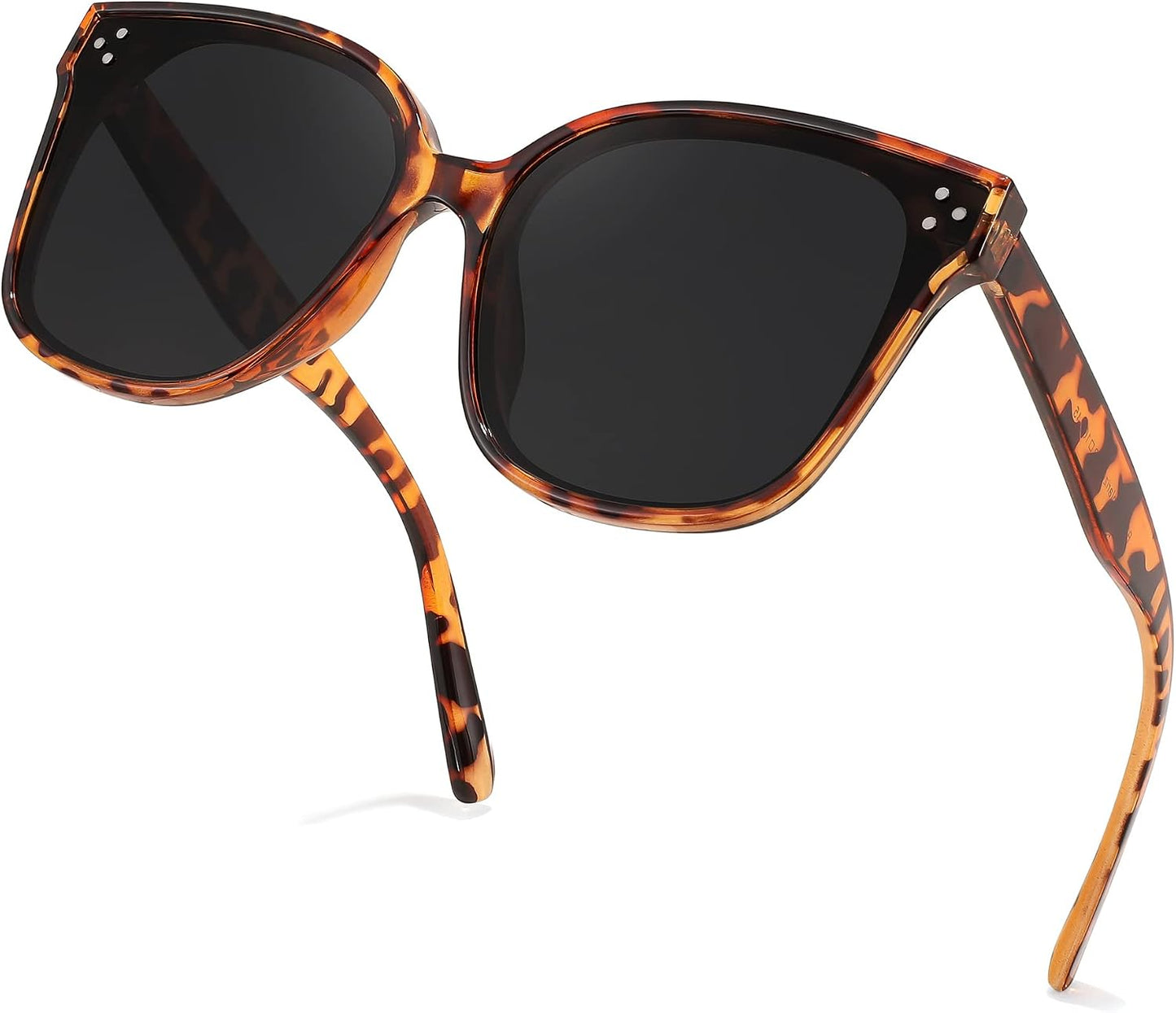 Leopard Frame Grey Lens / 63 Millimeters | B08CTX8X89 | FEISEDY Oversized Polarized Sunglasses - UV400 Protection, Square Fashion Sun Glasses for Outdoor & Daily B2600