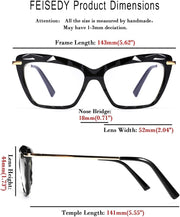 ÉÌƷͼƬ 7 | B07S9JPPPF | FEISEDY Crystal Cat Eye Glasses Frame Blue Light Blocking Computer Eyewear B2500