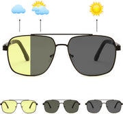 ÉÌƷͼƬ 15 | B0D6RBYFQB | FEISEDY Polarized Aviator Photochromic Sunglasses Men Women for Day and Night Driving Metal Frame B0172