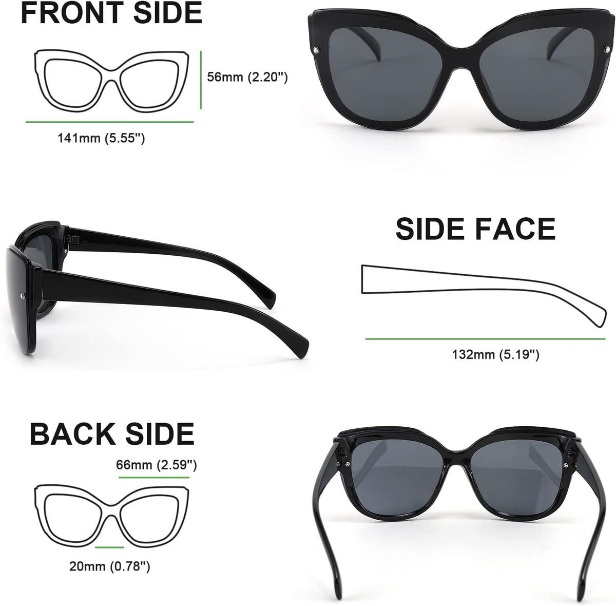 ÉÌƷͼƬ 14 | B09LTWN7GK | FEISEDY Cat Eye Sunglasses Polarized for Women Men£¬Rimless Mirrored Sunglasses, Oversized, Trendy Retro Sun Glasses B2796