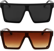 ÉÌƷͼƬ 115 | B09H6XXSDN | FEISEDY Oversized Sunglasses Mens Womens Flat Top Square Trendy Visor Shades UV400 B2470