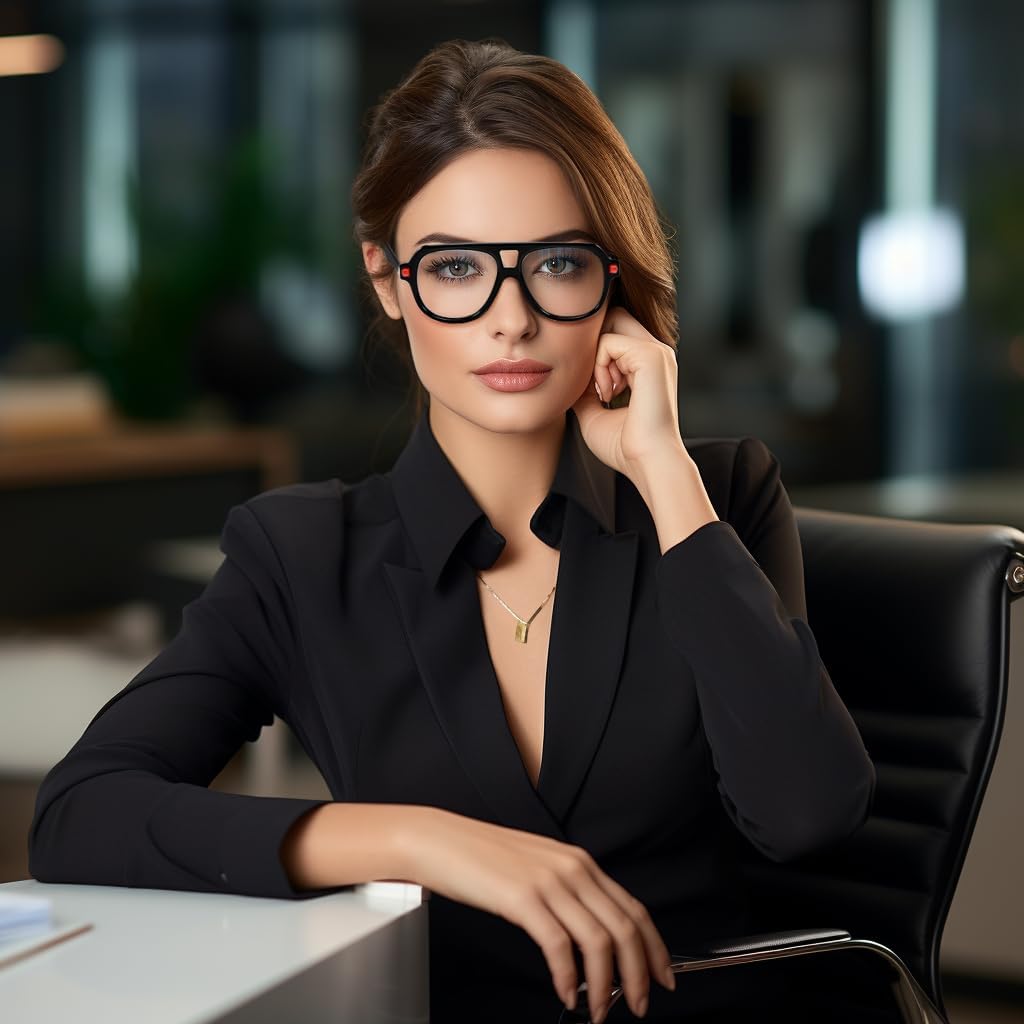 商品图片 11 | B0F32R72G4 | FEISEDY Stylish Reading Glasses for Woman Men Trendy Retro Double Bridge Readers B0287