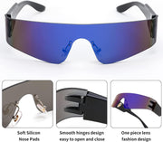 ÉÌƷͼƬ 6 | B0B1V45SXC | FEISEDY Y2K Futuristic Sunglasses Women Men Rimless One Piece Miorred B2927